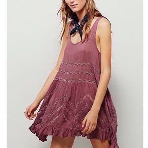 Free People Intimately Voile & Lace Trapeze Dress